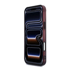 Apple iPhone 18 Pro Max Kılıf AMG Orjinal Lisanslı MagSafe Şarj Özellikli Transparan IML Baskı Logolu Bicolor Block Kapak - Siyah-Mor