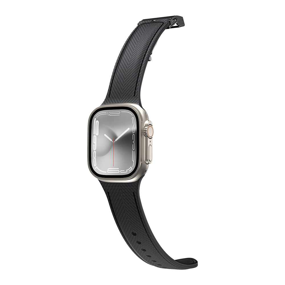 __vg|Siyah|0|4892878077750-01|Apple Watch 40mm Amazingthing Titan Swift Deri Dokulu Silikon Kordon
