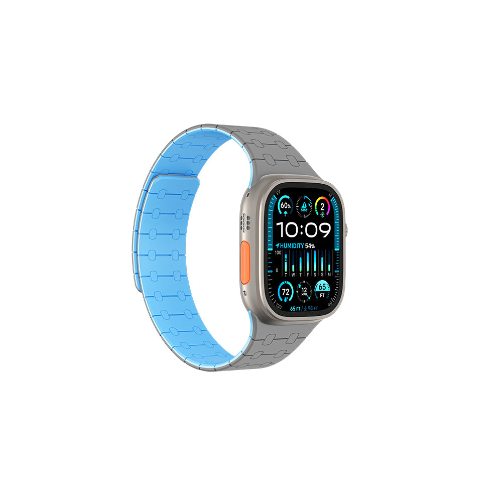 __vg|Gri-Mavi|0|4892878083812-01|Apple Watch 7 45mm Amazingthing Smoothie Sport Magnetik Tak Çıkar Silikon Strap Kayış
