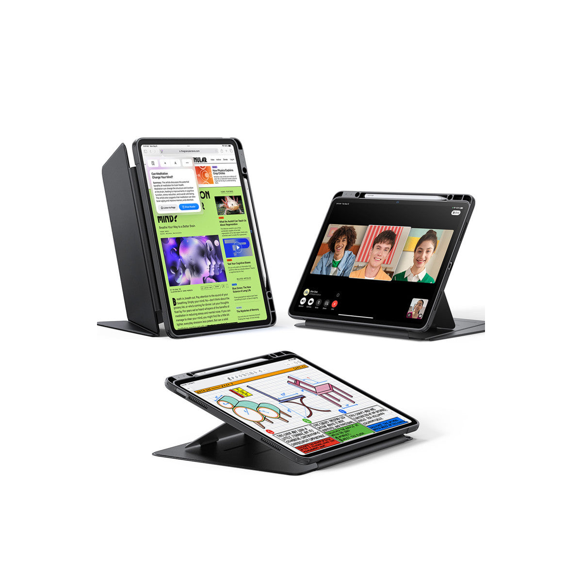 ESR Apple iPad Air 13 (2024) Flip Hybrid Kalemlikli Tablet Kılıfı - Siyah