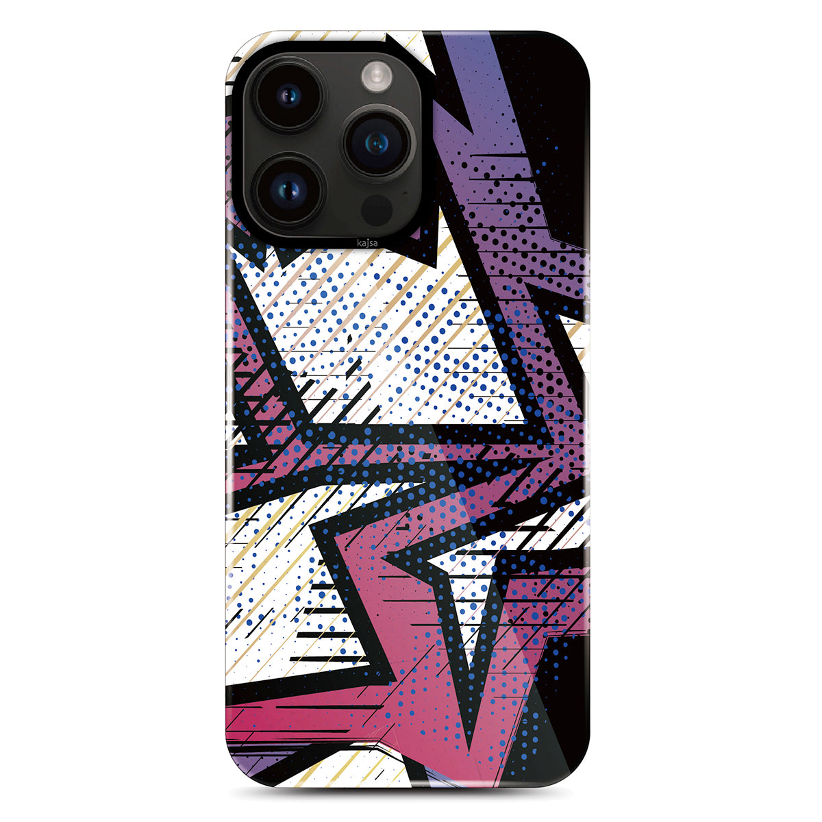 __vg|Siyah-Beyaz|0|4894505124486-01|Apple iPhone 14 Pro Max Kılıf HD Desenli Kajsa Shield Plus Grafiti Serisi Kapak