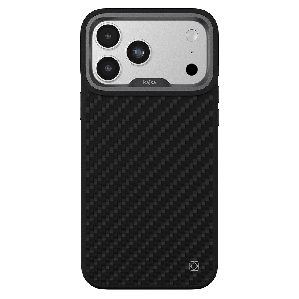 __vg|Siyah|0|4894505245334-01|Apple iPhone 17 Pro Max Kılıf MagSafe Şarj Özellikli O-Ring Kajsa Carbon Fiber Serisi Kapak