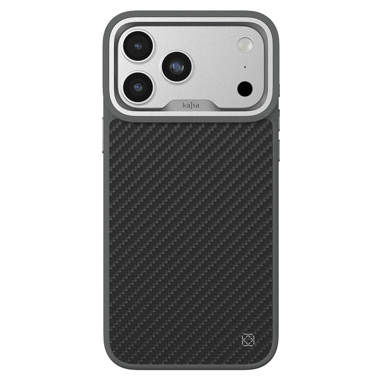 __vg|Gri|0|4894505245358-01|Apple iPhone 17 Pro Max Kılıf MagSafe Şarj Özellikli O-Ring Kajsa Carbon Fiber Serisi Kapak