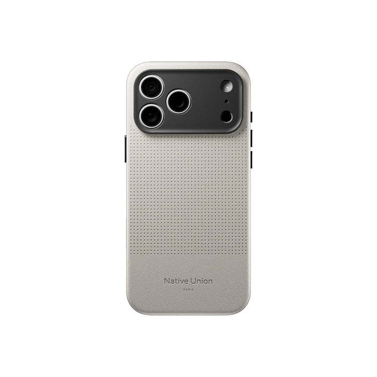 Apple iPhone 18 Pro Max Kılıf MagSafe Şarj Özellikli Deri Dokulu Native Union 2025 Active Serisi Kapak - Beyaz