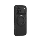 Apple iPhone 18 Pro Kılıf MagSafe Şarj Özellikli Airbag Tasarımlı Standlı Lens Korumalı AmazingThing Titan Pro MagSpin Kapak - Siyah