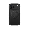 Apple iPhone 18 Pro Max Kılıf MagSafe Şarj Özellikli Airbag Tasarımlı Standlı Lens Korumalı AmazingThing Titan Pro MagSpin Kapak - Siyah