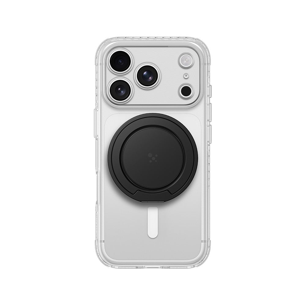Apple iPhone 18 Pro Max Kılıf MagSafe Şarj Özellikli Amazingthing Titan Pro Serisi Pop Ring Standlı Set - Siyah