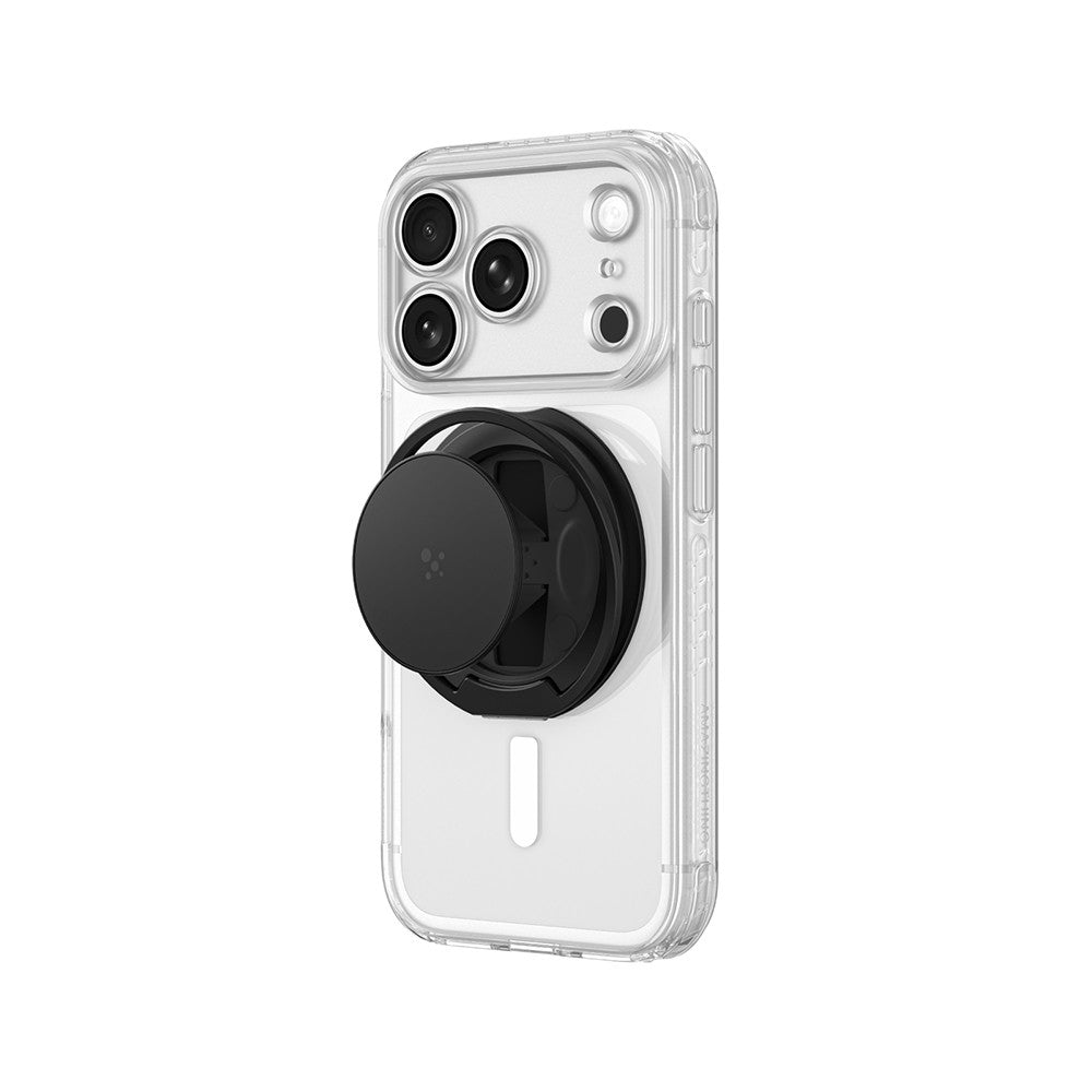 Apple iPhone 18 Pro Max Kılıf MagSafe Şarj Özellikli Amazingthing Titan Pro Serisi Pop Ring Standlı Set - Siyah