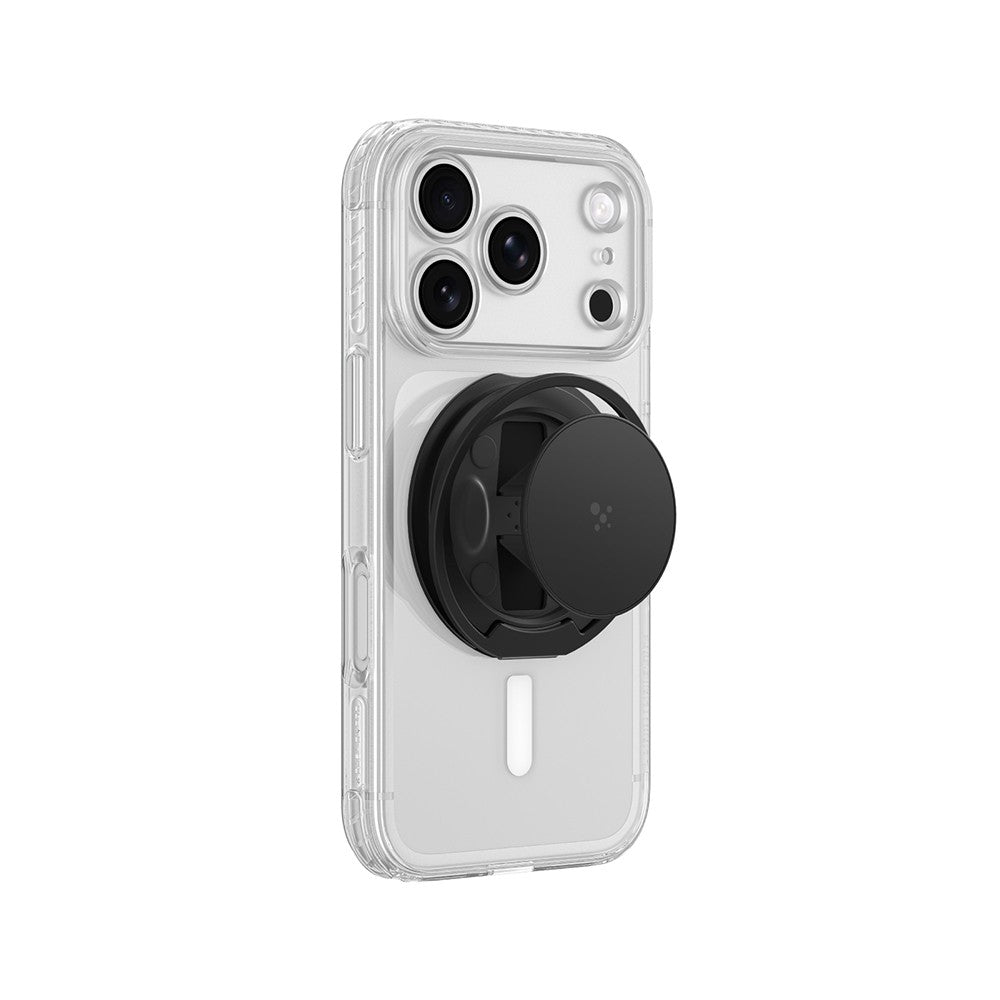 Apple iPhone 18 Pro Max Kılıf MagSafe Şarj Özellikli Amazingthing Titan Pro Serisi Pop Ring Standlı Set - Siyah