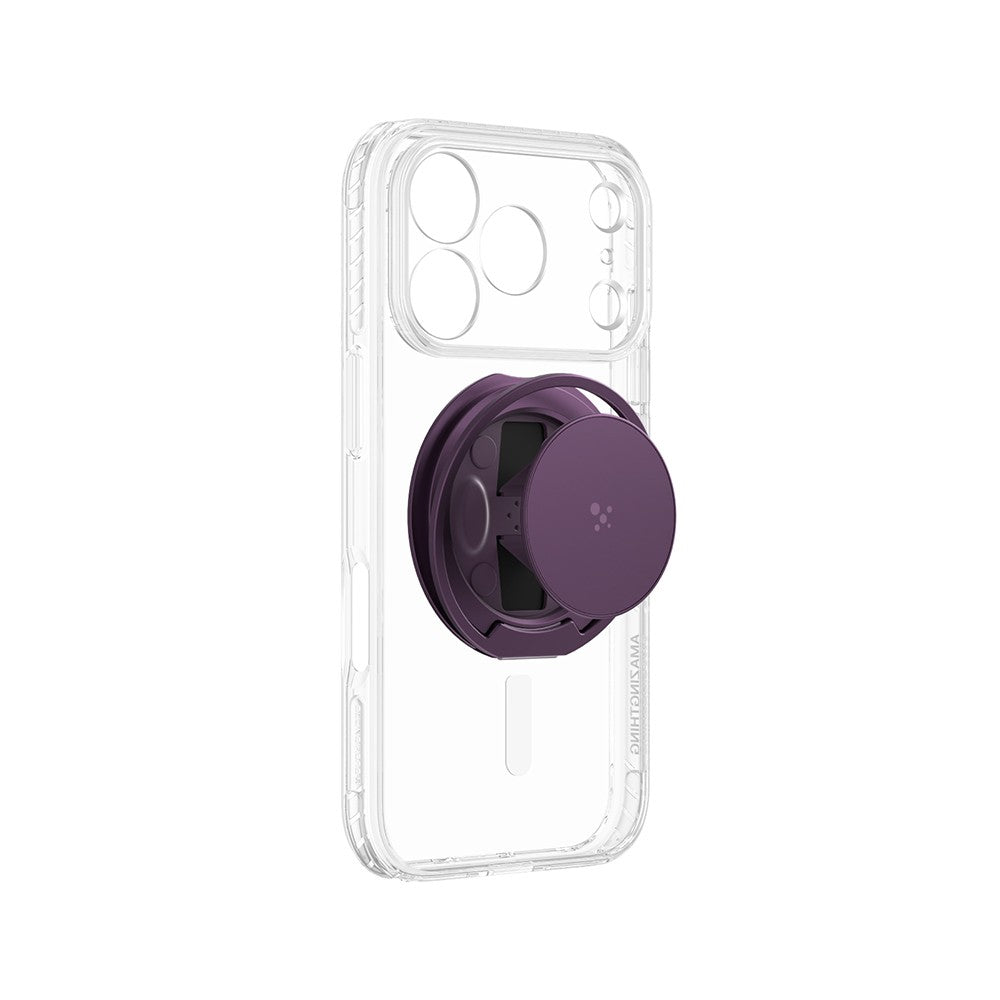 Apple iPhone 18 Pro Max Kılıf MagSafe Şarj Özellikli Amazingthing Titan Pro Serisi Pop Ring Standlı Set - Mor