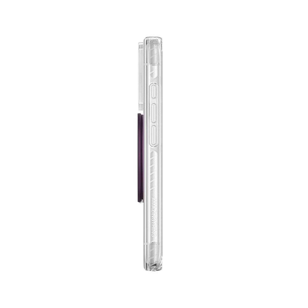 Apple iPhone 18 Pro Max Kılıf MagSafe Şarj Özellikli Amazingthing Titan Pro Serisi Pop Ring Standlı Set - Mor
