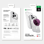 Apple iPhone 18 Pro Max Kılıf MagSafe Şarj Özellikli Amazingthing Titan Pro Serisi Pop Ring Standlı Set - Mor