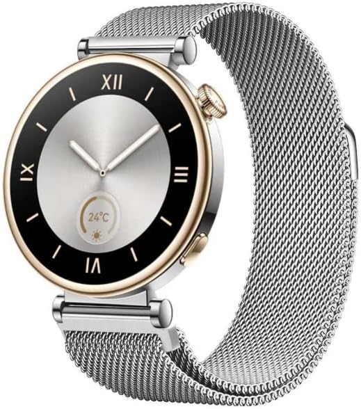 Huawei Watch GT6 41 mm / GT5 Pro 42 mm / GT5 41mm / GT4 41 mm ile Uyumlu 18 mm Paslanmaz Çelik Milanese Hasır Kordon – Manyetik Tokalı, Ayarlanabilir Metal Saat Kayışı