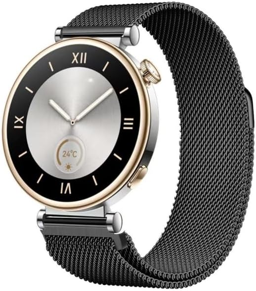 Huawei Watch GT6 41 mm / GT5 Pro 42 mm / GT5 41mm / GT4 41 mm ile Uyumlu 18 mm Paslanmaz Çelik Milanese Hasır Kordon – Manyetik Tokalı, Ayarlanabilir Metal Saat Kayışı