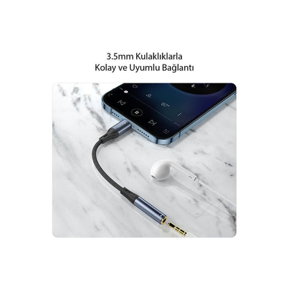 Yesido YAU37 Lightning to Aux Dönüştürücü - Siyah