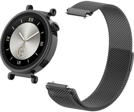 Huawei Watch GT6 41 mm / GT5 Pro 42 mm / GT5 41mm / GT4 41 mm ile Uyumlu 18 mm Paslanmaz Çelik Milanese Hasır Kordon – Manyetik Tokalı, Ayarlanabilir Metal Saat Kayışı