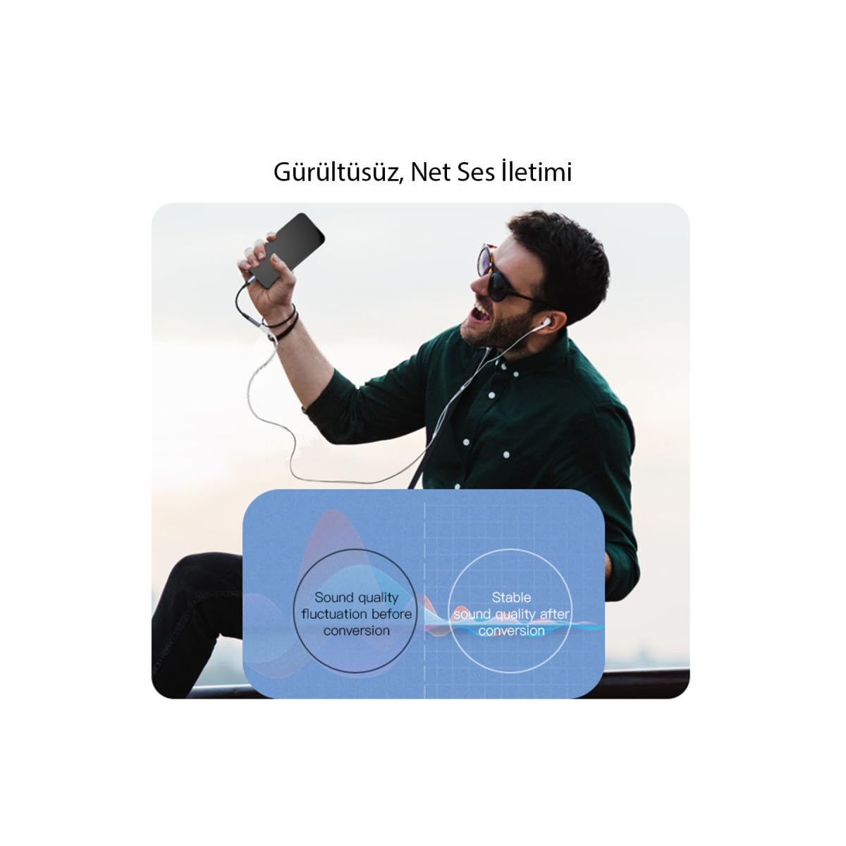 Yesido YAU37 Lightning to Aux Dönüştürücü - Siyah