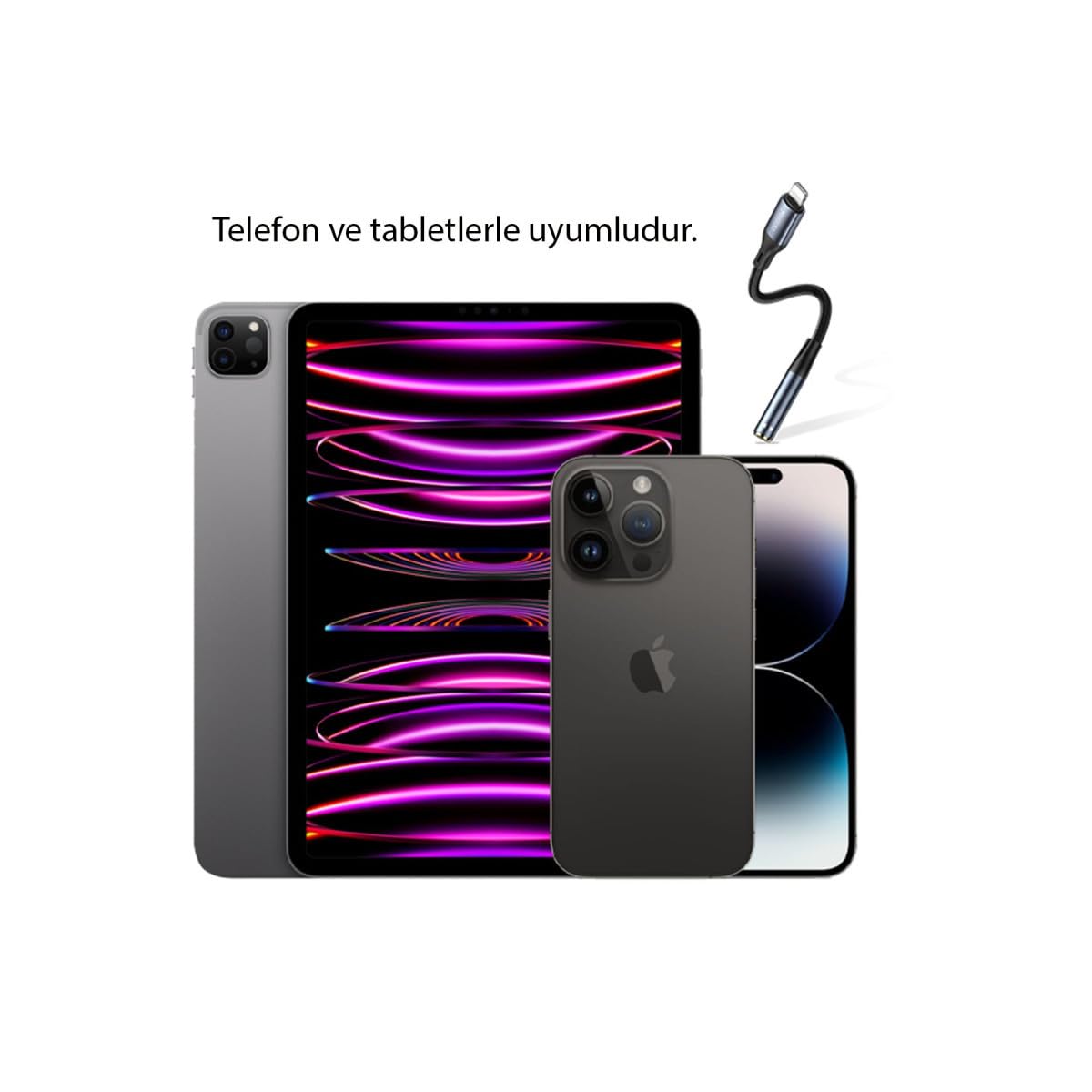 Yesido YAU37 Lightning to Aux Dönüştürücü - Siyah