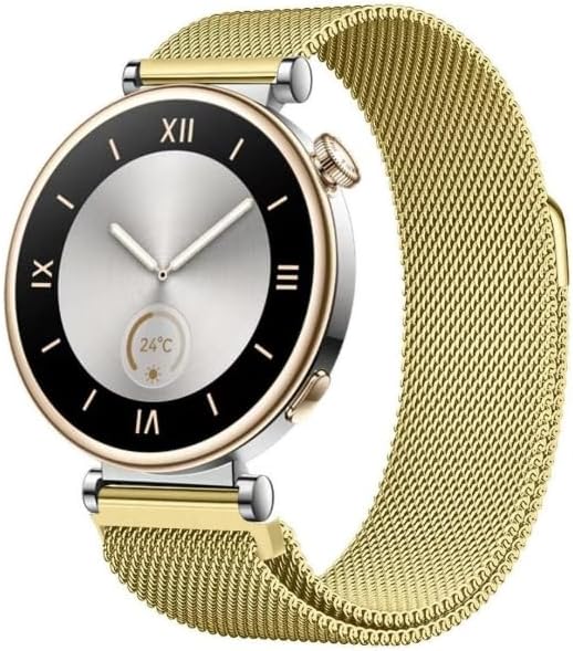 Huawei Watch GT6 41 mm / GT5 Pro 42 mm / GT5 41mm / GT4 41 mm ile Uyumlu 18 mm Paslanmaz Çelik Milanese Hasır Kordon – Manyetik Tokalı, Ayarlanabilir Metal Saat Kayışı