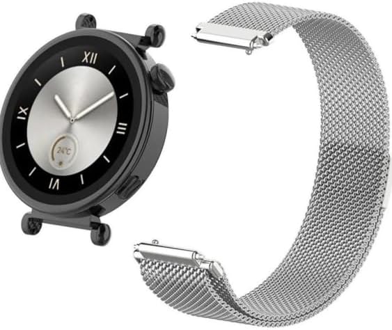 Huawei Watch GT6 41 mm / GT5 Pro 42 mm / GT5 41mm / GT4 41 mm ile Uyumlu 18 mm Paslanmaz Çelik Milanese Hasır Kordon – Manyetik Tokalı, Ayarlanabilir Metal Saat Kayışı