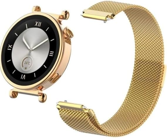 Huawei Watch GT6 41 mm / GT5 Pro 42 mm / GT5 41mm / GT4 41 mm ile Uyumlu 18 mm Paslanmaz Çelik Milanese Hasır Kordon – Manyetik Tokalı, Ayarlanabilir Metal Saat Kayışı