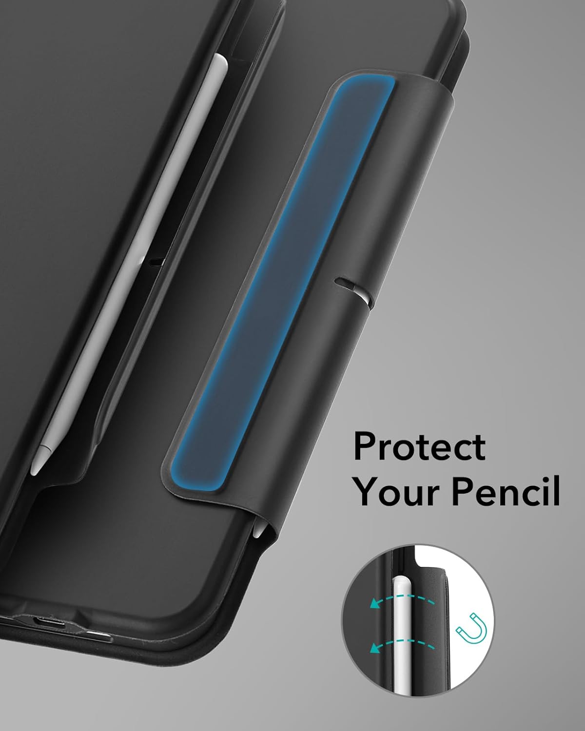 ESR Ascend iPad Pro 13 inç (M5/M4, 2025/2024), İzleme Dörtgenli Klavye Kılıfı, Arkadan Aydınlatmalı Tuşlu Manyetik Çıkarılabilir Klavye, Tamamen Ayarlanabilir Portre/Manzara Standı, Siyah