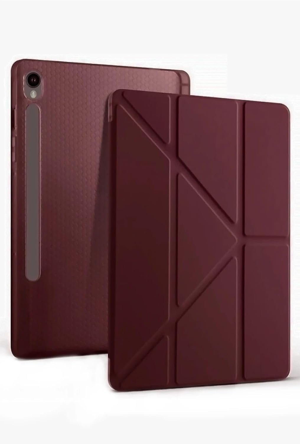 Samsung Galaxy Tab S10 FE Plus 13.1 inç Uyumlu Tablet Kılıfı – Kalem Bölmeli, Standlı, Tri-Folding Akıllı Kapak, Manyetik Otomatik Uyku/Uyanma Özellikli, İnce ve Dayanıklı Koruma (Bordo)