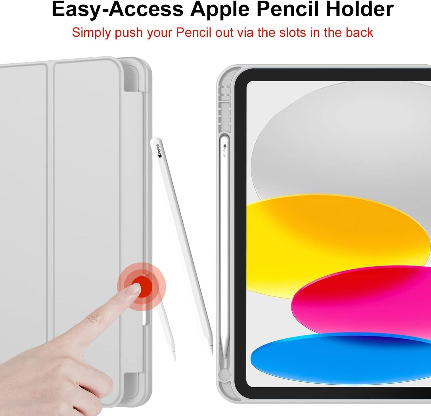 iPad 11. Nesil (11 inç, 2025) / iPad 10. Nesil (10.9 inç, 2022) ile Uyumlu Kılıf – Kalem Bölmeli, Üç Katlanır Standlı, Yumuşak TPU Arka Kapak, Uyku/Uyanma Özellikli Smart Cover (Lavander)