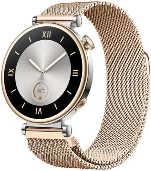 Huawei Watch GT6 41 mm / GT5 Pro 42 mm / GT5 41mm / GT4 41 mm ile Uyumlu 18 mm Paslanmaz Çelik Milanese Hasır Kordon – Manyetik Tokalı, Ayarlanabilir Metal Saat Kayışı