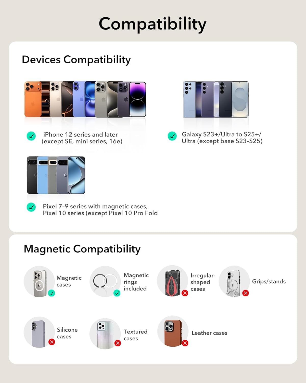 ESR MagSafe Kartlık Cüzdan – 5 Kart, RFID, Kompakt & Dayanıklı