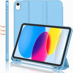 iPad 11.Nesil 2025 A16 / 10.Nesil 2022 10,9 İnç Uyumlu Kılıf – Kalem Tutuculu, Yumuşak TPU Sırtlı, Üç Katlı Standlı Akıllı Kılıf, Otomatik Uyku/Uyanma Özellikli