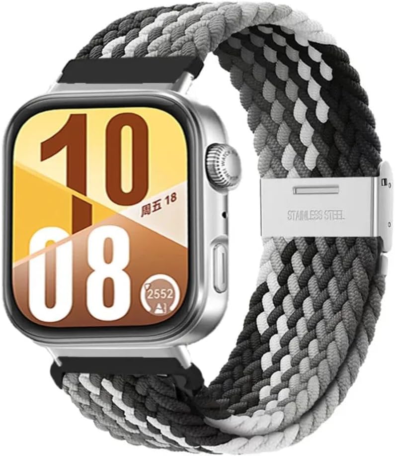 Huawei Watch Fit 3 ve Fit 4 Uyumlu Solo Metal Klipsli Fiberlink Örgü Kordon – Nefes Alabilir Hafif Tasarım, Manyetik Toka, Ayarlanabilir Paslanmaz Örgü Bileklik Kayış