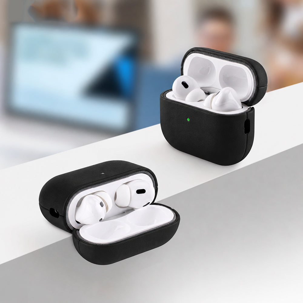 __vg|Siyah|3|6925700947421-04|Apple AirPods Pro 3 Kılıf MagSafe Şarj Özellikli Mutural Yahu Serisi Deri Tasarımlı Kapak