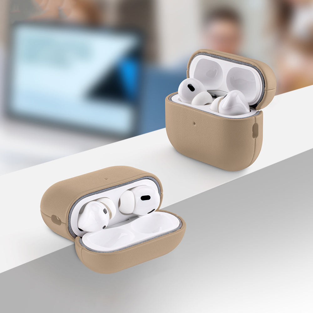 __vg|Kahverengi|2|6925700947438-03|Apple AirPods Pro 3 Kılıf MagSafe Şarj Özellikli Mutural Yahu Serisi Deri Tasarımlı Kapak