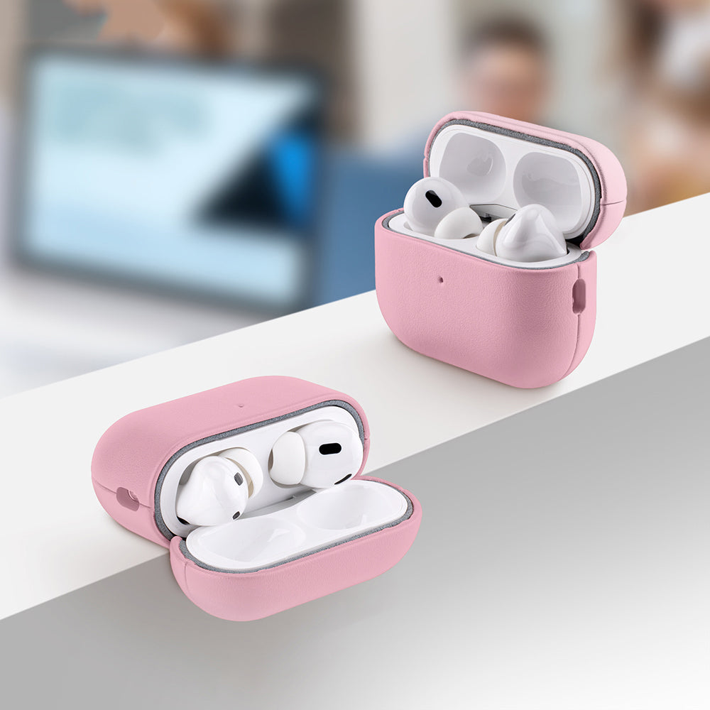 __vg|Pembe|2|6925700947469-03|Apple AirPods Pro 3 Kılıf MagSafe Şarj Özellikli Mutural Yahu Serisi Deri Tasarımlı Kapak