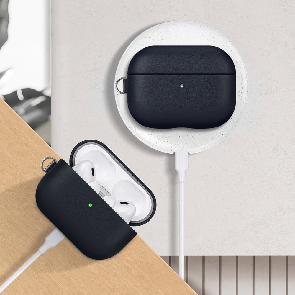 __vg|Lacivert|1|6925700947476-02|Apple AirPods Pro 3 Kılıf MagSafe Şarj Özellikli Mutural Yahu Serisi Deri Tasarımlı Kapak