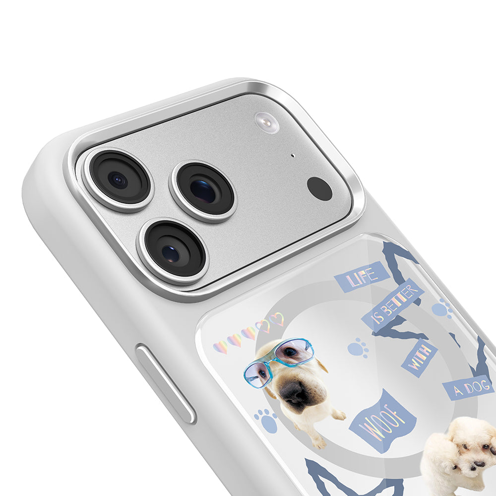 __vg|Beyaz|2|6925700949463-03|Apple iPhone 17 Pro Max Kılıf MagSafe Şarj Özellikli 3D Baskılı Tasarım Mutural The Dog Serisi Kapak