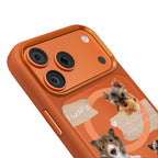 __vg|Turuncu|5|6925700949494-06|Apple iPhone 17 Pro Max Kılıf MagSafe Şarj Özellikli 3D Baskılı Tasarım Mutural The Dog Serisi Kapak
