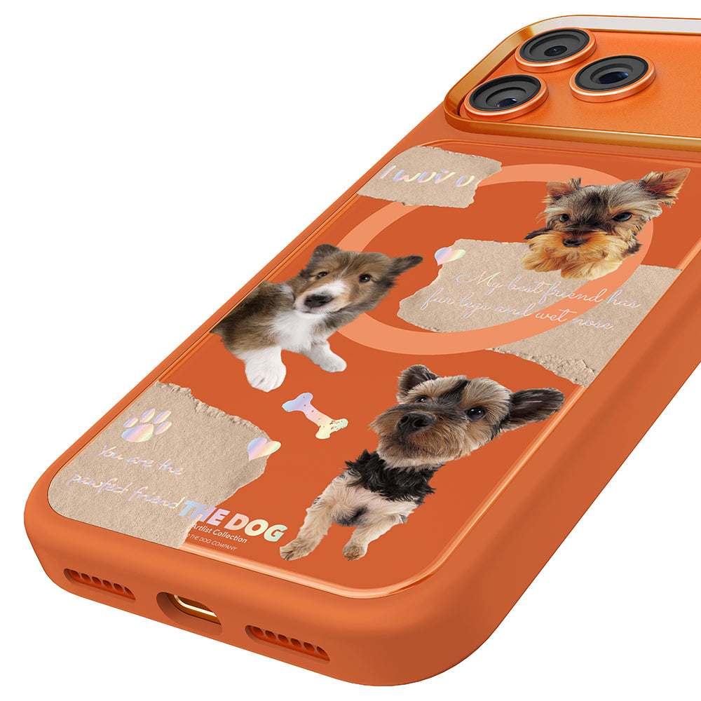 __vg|Turuncu|8|6925700949494-09|Apple iPhone 17 Pro Max Kılıf MagSafe Şarj Özellikli 3D Baskılı Tasarım Mutural The Dog Serisi Kapak