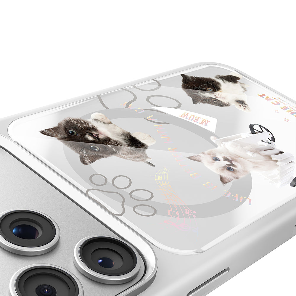 __vg|Beyaz|4|6925700949500-05|Apple iPhone 17 Pro Max Kılıf MagSafe Şarj Özellikli 3D Baskılı Tasarım Mutural The Cat Serisi Kapak