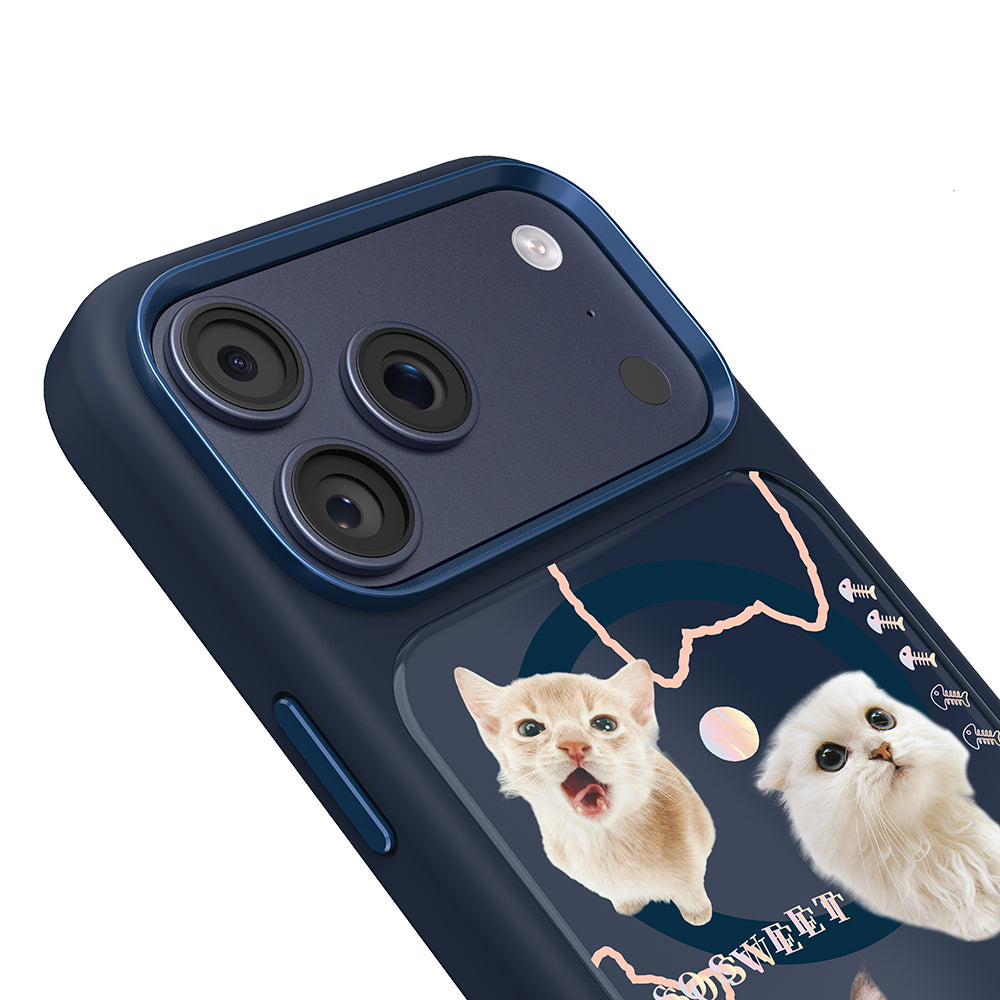__vg|Lacivert|1|6925700949517-02|Apple iPhone 17 Pro Max Kılıf MagSafe Şarj Özellikli 3D Baskılı Tasarım Mutural The Cat Serisi Kapak