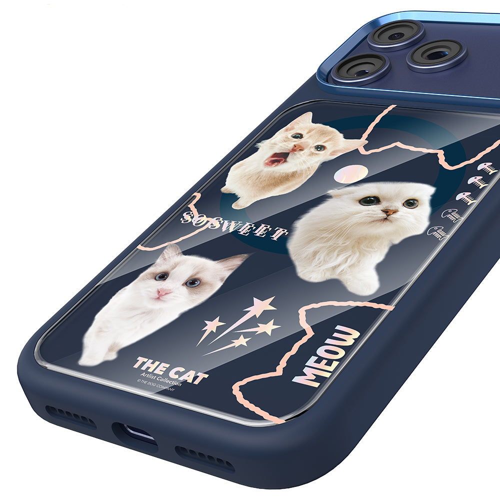 __vg|Lacivert|8|6925700949517-09|Apple iPhone 17 Pro Max Kılıf MagSafe Şarj Özellikli 3D Baskılı Tasarım Mutural The Cat Serisi Kapak