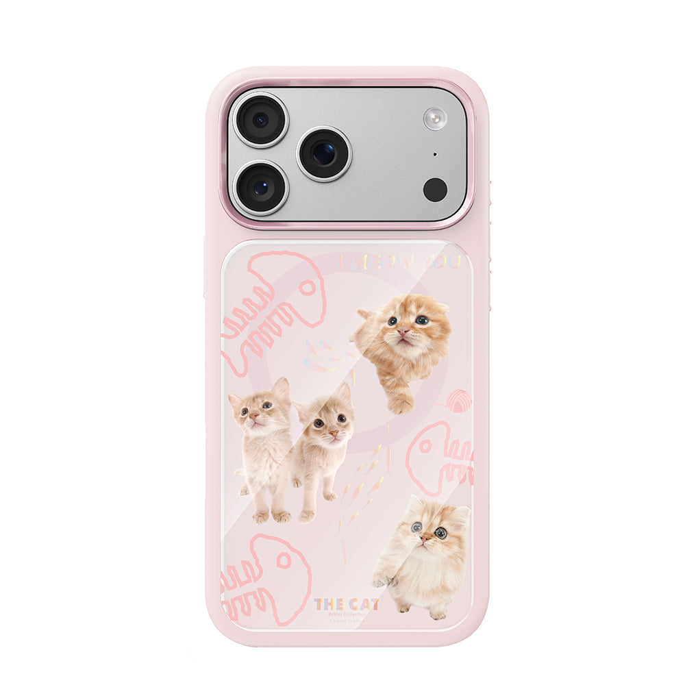 __vg|Pembe|0|6925700949524-01|Apple iPhone 17 Pro Max Kılıf MagSafe Şarj Özellikli 3D Baskılı Tasarım Mutural The Cat Serisi Kapak