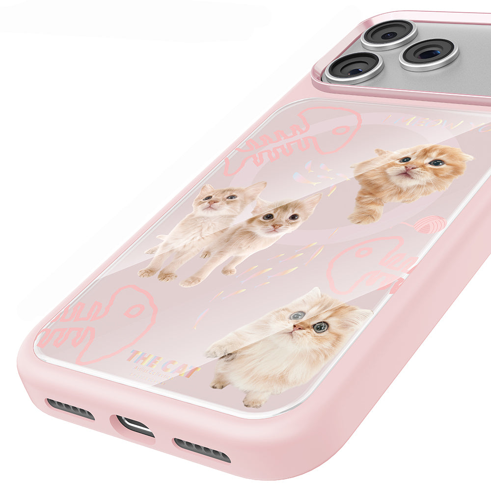 __vg|Pembe|8|6925700949524-09|Apple iPhone 17 Pro Max Kılıf MagSafe Şarj Özellikli 3D Baskılı Tasarım Mutural The Cat Serisi Kapak
