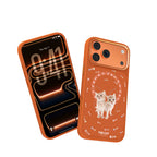 __vg|Turuncu|4|6925700949531-05|Apple iPhone 17 Pro Max Kılıf MagSafe Şarj Özellikli 3D Baskılı Tasarım Mutural The Cat Serisi Kapak