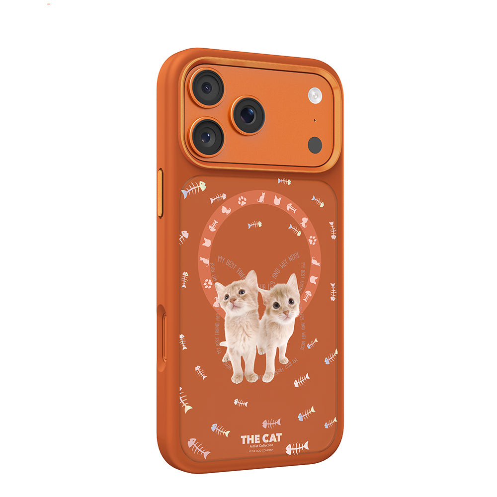 __vg|Turuncu|6|6925700949531-07|Apple iPhone 17 Pro Max Kılıf MagSafe Şarj Özellikli 3D Baskılı Tasarım Mutural The Cat Serisi Kapak