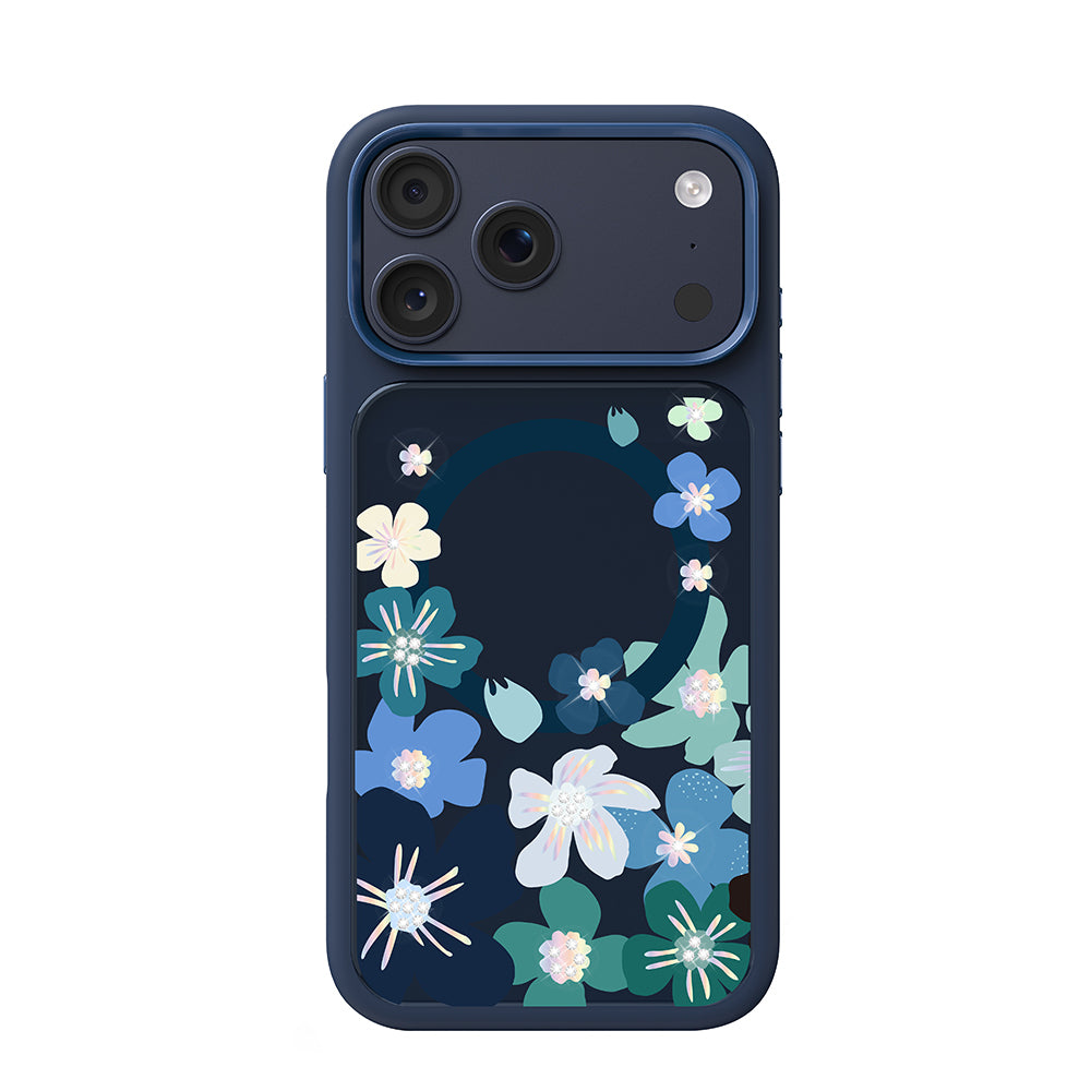 __vg|Lacivert|0|6925700949968-01|Apple iPhone 17 Pro Max Kılıf MagSafe Şarj Özellikli Çiçek Tasarımlı Mutural Flower Serisi Kapak