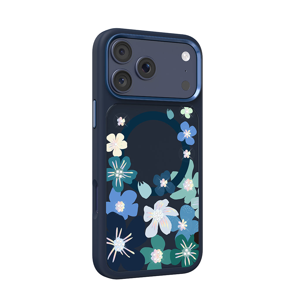 __vg|Lacivert|1|6925700949968-02|Apple iPhone 17 Pro Max Kılıf MagSafe Şarj Özellikli Çiçek Tasarımlı Mutural Flower Serisi Kapak