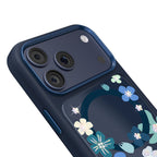 __vg|Lacivert|6|6925700949968-07|Apple iPhone 17 Pro Max Kılıf MagSafe Şarj Özellikli Çiçek Tasarımlı Mutural Flower Serisi Kapak