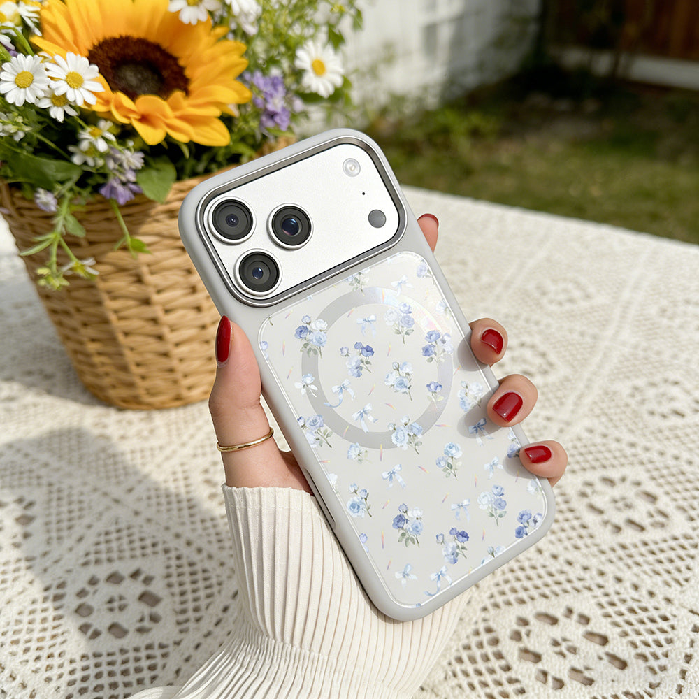 __vg|Beyaz|9|6925700949975-10|Apple iPhone 17 Pro Max Kılıf MagSafe Şarj Özellikli Çiçek Tasarımlı Mutural Flower Serisi Kapak